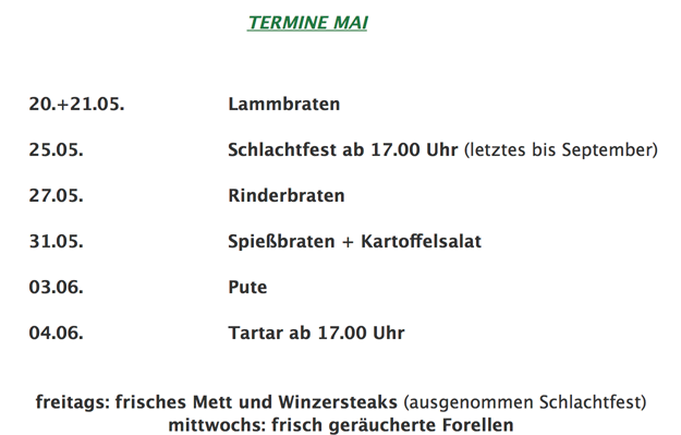 Schlachtfest, Lammbraten, Tartar