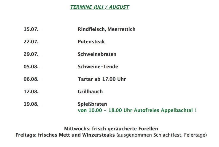 Tartar, Schweinelende, Rinderbraten, Mett, Winzersteaks