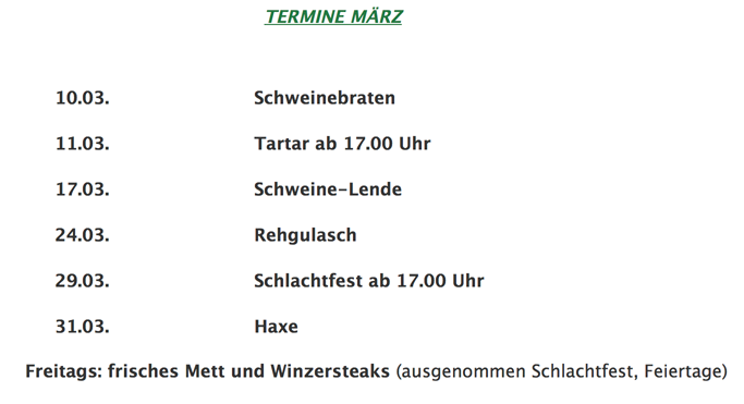 Tartar, Schweinelende, Rinderbraten, Mett, Winzersteaks